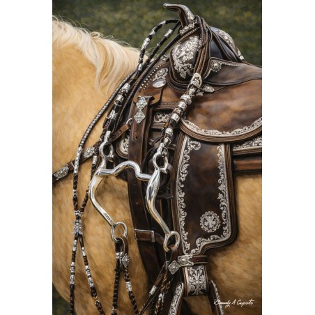 Selle de Show Western Marron Argent et son filet